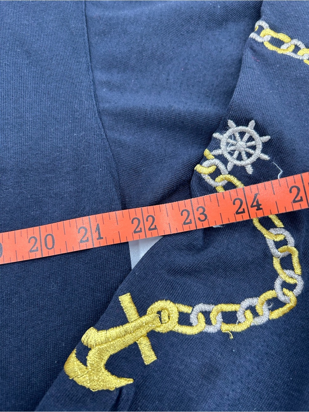 Para Vanessa Paris Navy Anchor Detail V-Neck Cardigan Sweater S - Picture 7 of 9